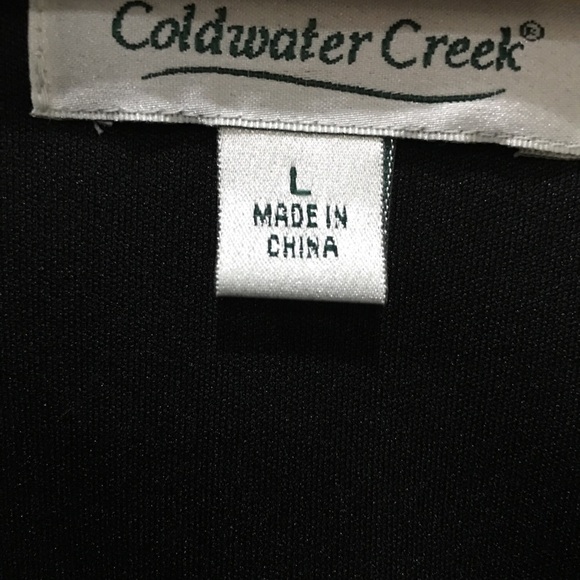 Coldwater Creek texture black blouse size large - Picture 6 of 9